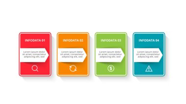 Rectangle concept for infographic with 4 steps, options, parts or processes.