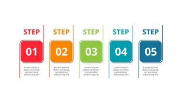 Rectangle concept for infographic with 5 steps, options, parts or processes.
