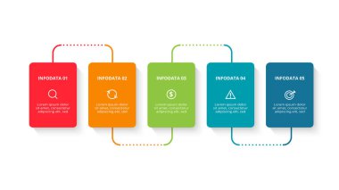 Rectangle concept for infographic with 5 steps, options, parts or processes.