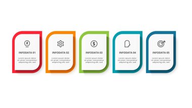 Rectangle concept for infographic with 5 steps, options, parts or processes.