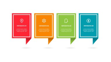 Rectangle concept for infographic with 4 steps, options, parts or processes.