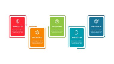 Rectangle concept for infographic with 5 steps, options, parts or processes.