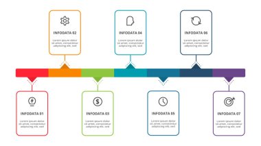 Rectangle concept for infographic with 7 steps, options, parts or processes.
