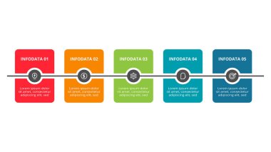 Rectangle concept for infographic with 5 steps, options, parts or processes.