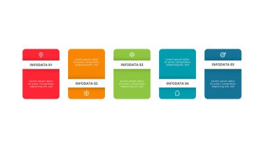 Rectangle concept for infographic with 5 steps, options, parts or processes.