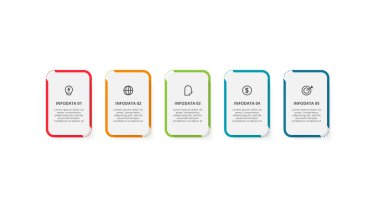 Rectangle concept for infographic with 5 steps, options, parts or processes.