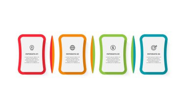 Rectangle concept for infographic with 4 steps, options, parts or processes.