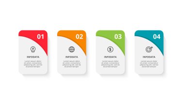 Rectangle concept for infographic with 4 steps, options, parts or processes.