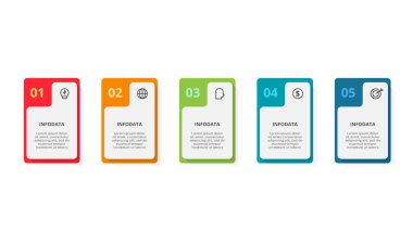 Rectangle concept for infographic with 5 steps, options, parts or processes.