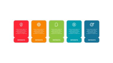 Rectangle concept for infographic with 5 steps, options, parts or processes.