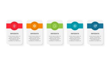 Rectangle concept for infographic with 5 steps, options, parts or processes.