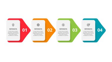 Rectangle concept for infographic with 4 steps, options, parts or processes.
