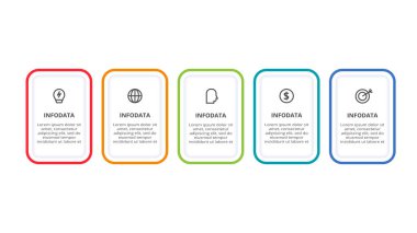 Rectangle concept for infographic with 5 steps, options, parts or processes.
