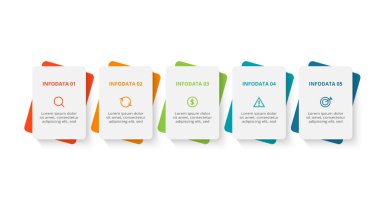 Rectangle concept for infographic with 5 steps, options, parts or processes.