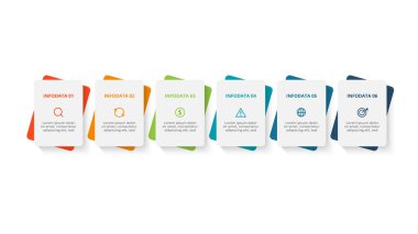 Rectangle concept for infographic with 6 steps, options, parts or processes.