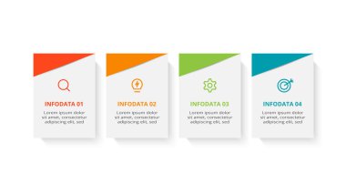 Rectangle concept for infographic with 4 steps, options, parts or processes.