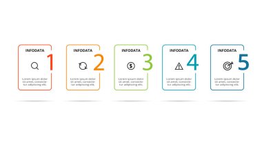 Rectangle concept for infographic with 5 steps, options, parts or processes.