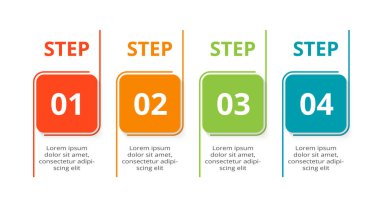 Rectangle concept for infographic with 4 steps, options, parts or processes.