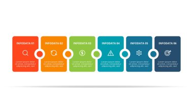 Rectangle concept for infographic with 6 steps, options, parts or processes.