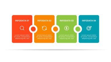 Rectangle concept for infographic with 4 steps, options, parts or processes.