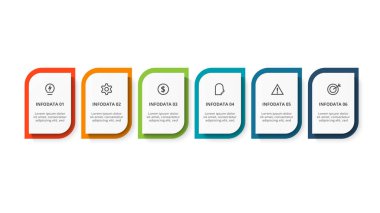 Rectangle concept for infographic with 6 steps, options, parts or processes.