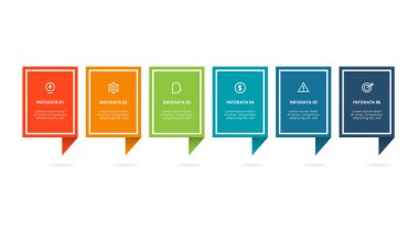 Rectangle concept for infographic with 6 steps, options, parts or processes.