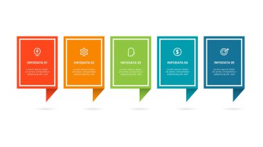 Rectangle concept for infographic with 5 steps, options, parts or processes.
