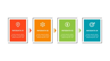 Rectangle concept for infographic with 4 steps, options, parts or processes.