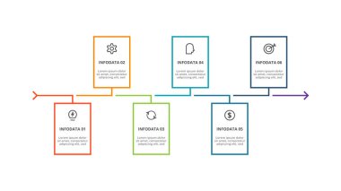 Rectangle concept for infographic with 6 steps, options, parts or processes.