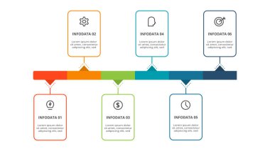 Rectangle concept for infographic with 6 steps, options, parts or processes.