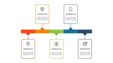 Rectangle concept for infographic with 5 steps, options, parts or processes.