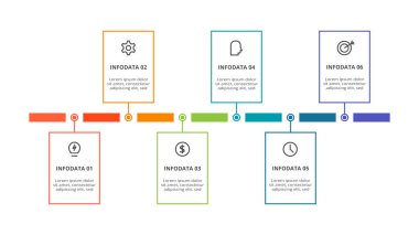 Rectangle concept for infographic with 6 steps, options, parts or processes.