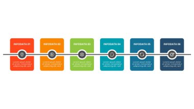 Rectangle concept for infographic with 6 steps, options, parts or processes.