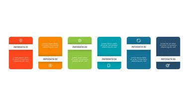 Rectangle concept for infographic with 6 steps, options, parts or processes.
