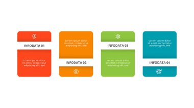 Rectangle concept for infographic with 4 steps, options, parts or processes.