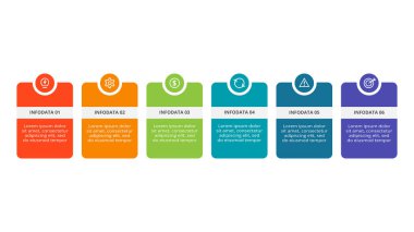 Rectangle concept for infographic with 6 steps, options, parts or processes.