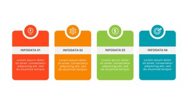 Rectangle concept for infographic with 4 steps, options, parts or processes.