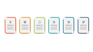 Rectangle concept for infographic with 6 steps, options, parts or processes.