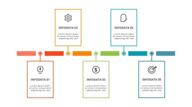 Rectangle concept for infographic with 5 steps, options, parts or processes.