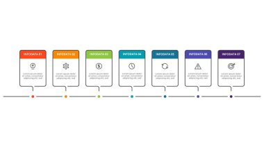 Rectangle concept for infographic with 7 steps, options, parts or processes.