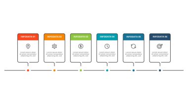 Rectangle concept for infographic with 6 steps, options, parts or processes.
