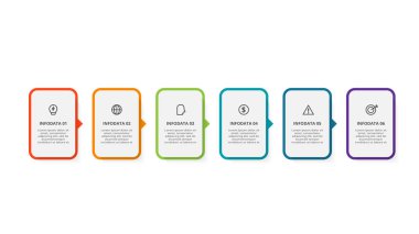 Rectangle concept for infographic with 6 steps, options, parts or processes.