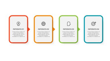 Rectangle concept for infographic with 4 steps, options, parts or processes.