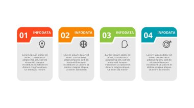 Rectangle concept for infographic with 4 steps, options, parts or processes.