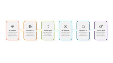 Rectangle concept for infographic with 6 steps, options, parts or processes.