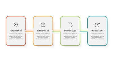 Rectangle concept for infographic with 4 steps, options, parts or processes.