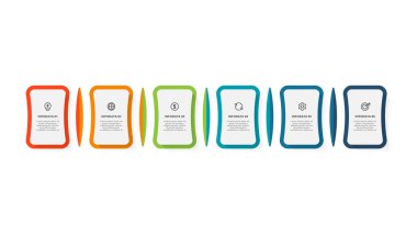 Rectangle concept for infographic with 6 steps, options, parts or processes.