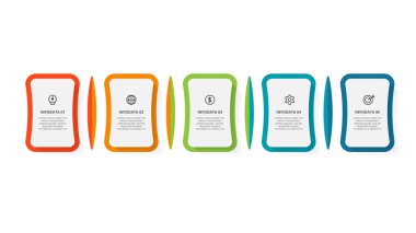 Rectangle concept for infographic with 5 steps, options, parts or processes.
