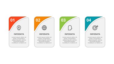 Rectangle concept for infographic with 4 steps, options, parts or processes.