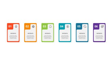 Rectangle concept for infographic with 6 steps, options, parts or processes.